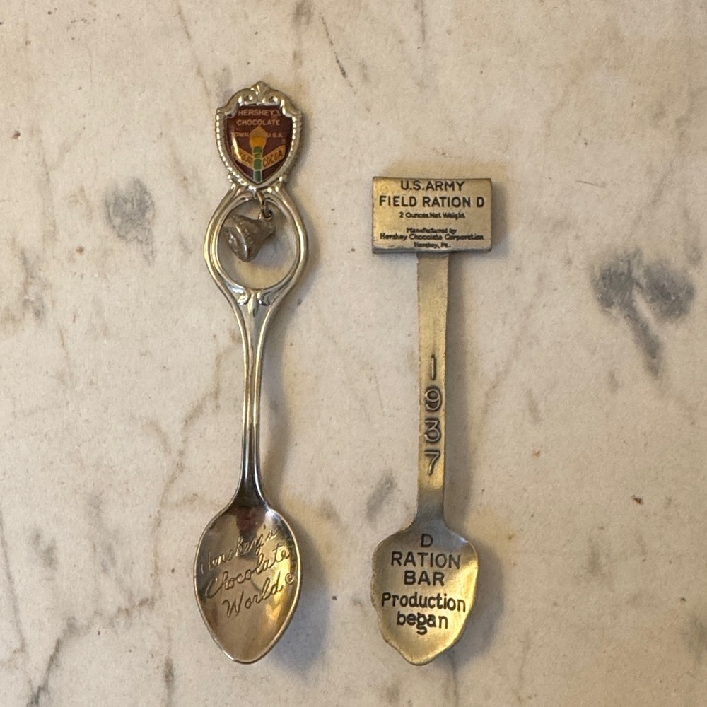 Vintage Hershey’s chocolate Silver/Pewter Souvenir Spoons Set